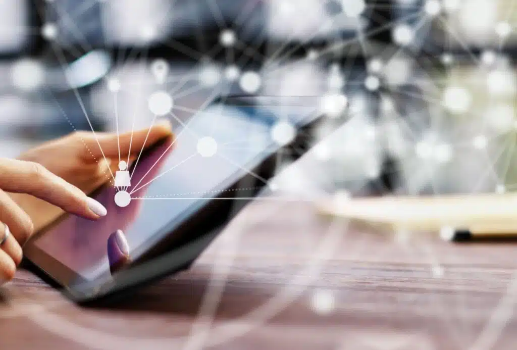 pekefinger på tablet